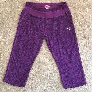 PUMA Women’s Purple Capri Leggings. Size Large